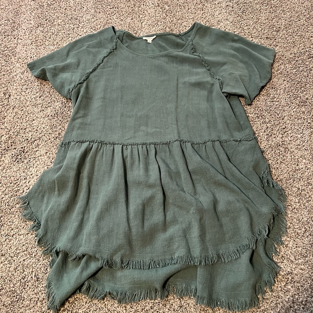 Distressed long shirt